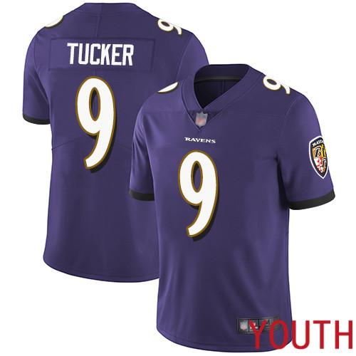 Baltimore Ravens Limited Purple Youth Justin Tucker Home Jersey NFL Football #9 Vapor Untouchable